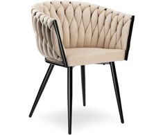 Ehokery Poland Pinta veliūro kėdė COFTON Juodas VELVET beige