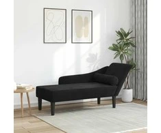 Poilsio sofa su pagalvėlėmis, juodos spalvos, aksomas