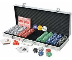 Pokerio rinkinys su 500 žetonų, aliuminis
