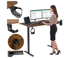Poland Elektrinis žaidimų stalas „SHADOW GAMER RUSTIC“, 140 cm