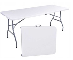 Bipohome FETA Baltas maitinimo stalas, sulankstomas dėkle 180 cm, baltas