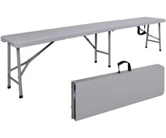 Poland Į dėklą sulankstomas maitinimo suolas 180 cm RATTAN pilkos spalvos