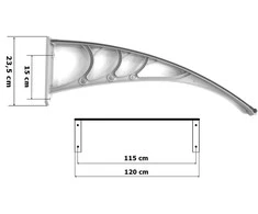 Gockowiak Poland SAGO juodos spalvos stogelis virš durų 80x120 cm