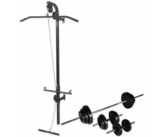 Prie sienos mont. jėgos tren. su štanga ir hant. rink., 30,5kg
