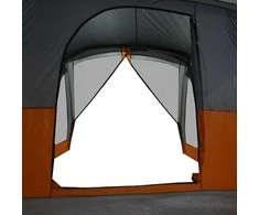 Šeimos palapinė su veranda, pilka/oranžinė, šešiavietė