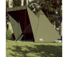 Šeimos palapinė, žalia, šešiavietė, tipi, atspari vandeniui