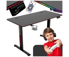 Poland SHADOW GAMER elektrinis 2.0 LED RGB žaidimų stalas 160 cm