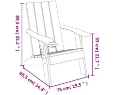 Sodo adirondack kėdė, šviesiai ruda, 75x88,5x89,5cm, PP