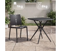 Lauko baldų komplektas Sodo baldų komplektas „Amino“ su 2 kėdėmis