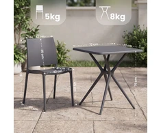 Lauko baldų komplektas Sodo baldų komplektas „Amino“ su 2 kėdėmis
