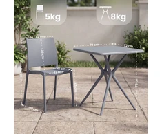 Lauko baldų komplektas Sodo baldų komplektas „Amino“ su 2 kėdėmis