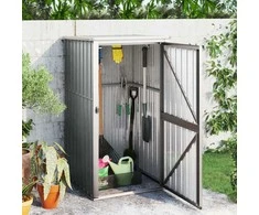 Sodo įrankių pašiūrė, pilka, 88x89x161cm, galvanizuotas plienas