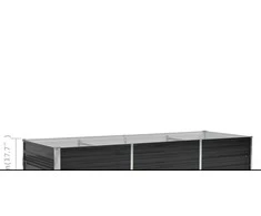 Sodo lovelis, antracito, 240x80x45cm, plienas, aukštas