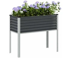 Sodo lovelis, antracito spalvos, 100x41x90cm, plienas