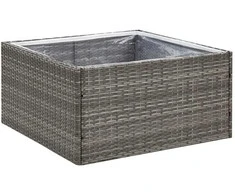 Sodo lovelis, pilkos spalvos, 80x80x40cm, poliratanas
