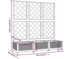 Sodo lovelis su treliažu, juodos spalvos, 120x40x121,5cm, PP