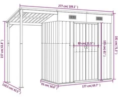 Sodo pašiūrė su prailgintu stogu, 277x110,5x181cm, plienas