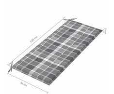 Sodo suoliukas su pagalvėle, 120cm, bambukas (41504+314085)