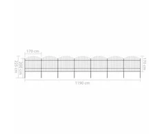 Sodo tvora su iečių viršug., juoda, (1,5-1,75)x11,9m, plienas