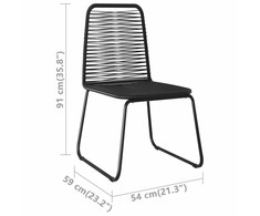 Lauko baldų komplektas Sodo valgomojo komplektas, 7 dalių, juodas/rudas, PVC ratanas