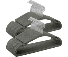 Songmics 50 drabužių pakabų rinkinys 43 x 21 cm pilkos spalvos