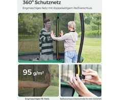 Batutas Ø 244 cm su vidiniu tinkleliu juodos ir tamsiai žalios spalvos
