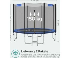 Songmics Batutas Ø 305 cm juodai mėlynas