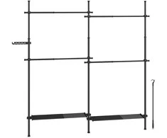 Songmics Drabužių lentyna 33,5 x (162-238) x (208-310) cm matinė juoda