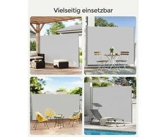 Songmics Išskleidžiama 160 x 350 cm šoninė markizė balkonui