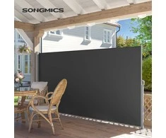 Songmics Išskleidžiama 160 x 450 cm šoninė markizė balkonui