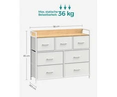 Songmics Komoda su 7 medžiaginiais stalčiais