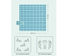 Songmics Picknickdecke 200 x 200 cm wasserdicht grün-blau