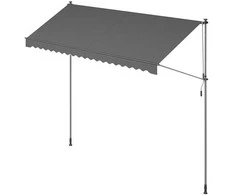 Songmics Pritvirtinamas tentas apsaugai nuo saulės 400 x 120 cm antracito spalvos