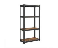 Songmics Reguliuojama stovinti lentyna su 4 lentynomis 40 x 80 x 160 cm vintažinė ruda-juoda