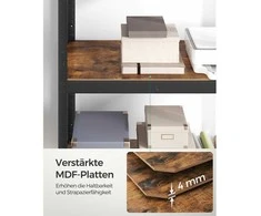 Songmics Reguliuojama stovinti lentyna su 4 lentynomis 40 x 80 x 160 cm vintažinė ruda-juoda
