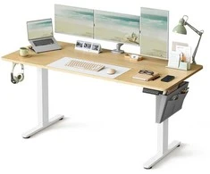 Songmics Reguliuojamo aukščio elektrinis stalas 160 x 70 cm auksinio ąžuolo spalvos