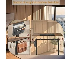 Songmics Reguliuojamo aukščio rašomasis stalas elektrinis pastelinės geltonos spalvos baltas pagrindas