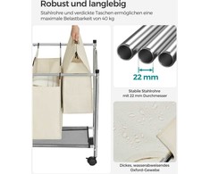 Songmics Skalbinių dėžė 4 x 35 L Smėlio spalvos