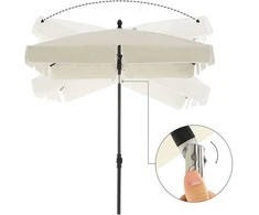 Songmics Skėtis 200 x 125 cm smėlio spalvos