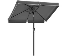 Songmics Skėtis 200 x 150 cm stačiakampio formos pilkos spalvos