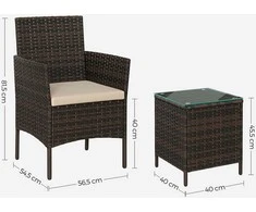 Lauko baldų komplektas Songmics Sodo baldų komplektas iš 3 dalių