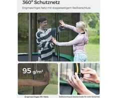 Songmics Trampolin Ø 183 cm mit Netz für Garten dunkelgrün