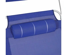 Songmics Gartenliege mit Blende Dunkelblau