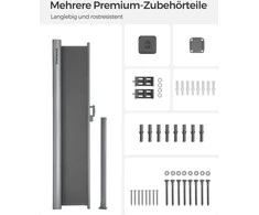 Songmics Šoninė markizė 160 x 350 cm antracito spalvos