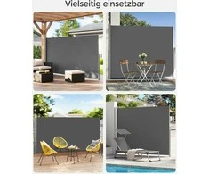 Songmics Šoninis tentas 200 x 300 cm antracito spalvos