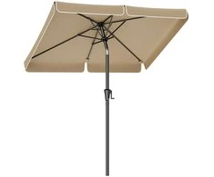 Songmics Stačiakampio formos balkono skėtis 200 x 150 cm taupe spalvos