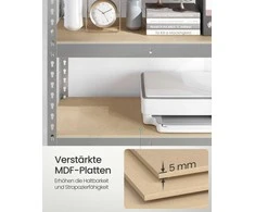 Songmics Stiprios konstrukcijos lentyna su 5 lentynomis 45 x 90 x 180 cm sidabrinė