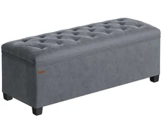 Songmics Taburetė su daiktadėže 40 x 110 x 40 cm skalūno pilkos spalvos