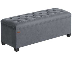Songmics Taburetė su daiktadėže 40 x 110 x 40 cm skalūno pilkos spalvos