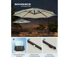 Songmics UPF 50+ skėtį galima pasukti 360 laipsnių kampu